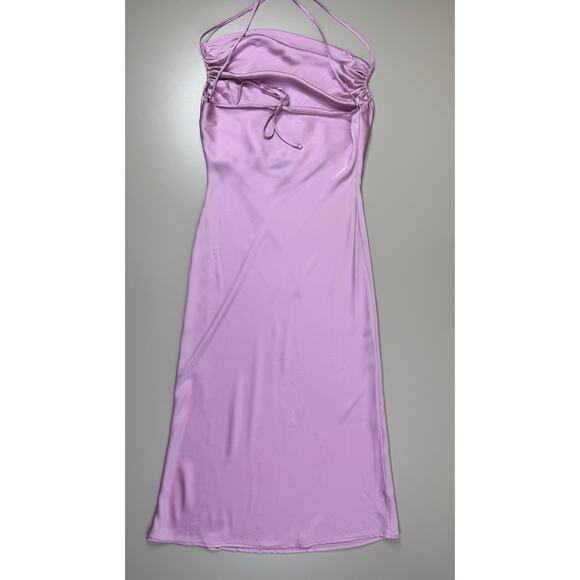Forever 21 Y2K Satin Cowl Neck Slip Dress Womens S Pink Feminine Fairy Silky - Picture 12 of 15
